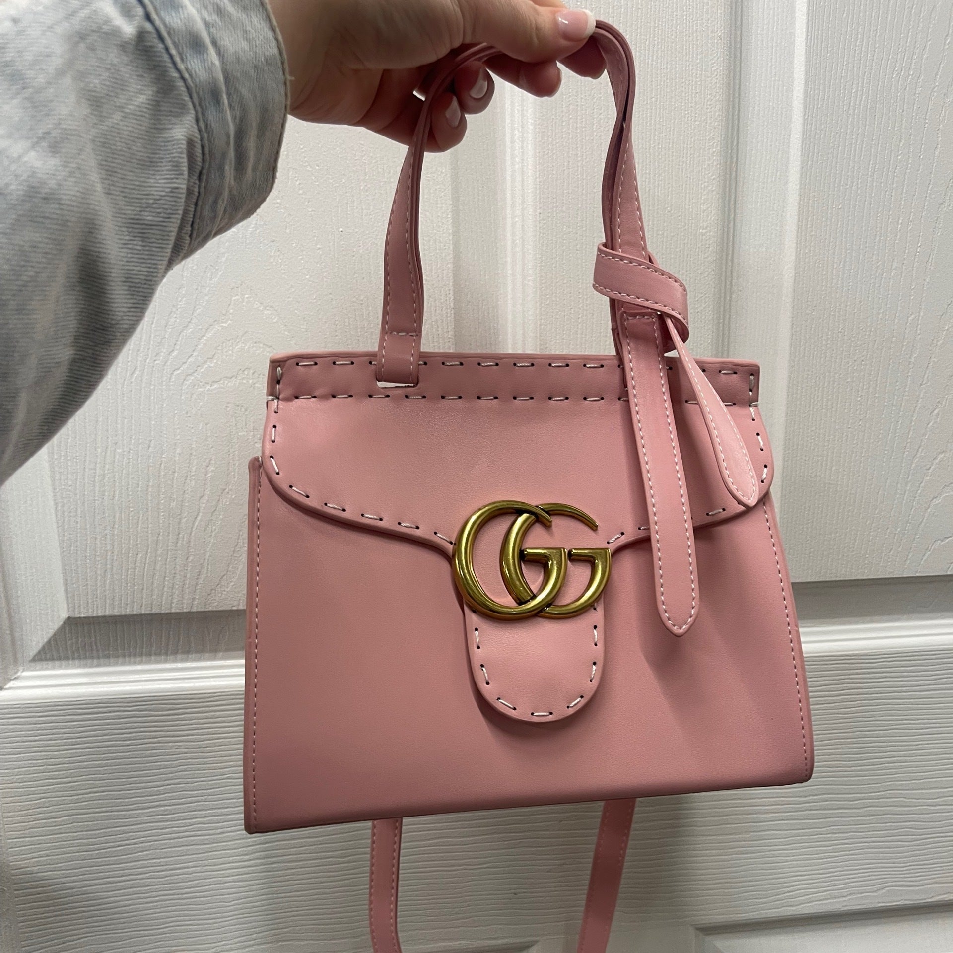 Vienna Designer Inspired V Bag - Pink